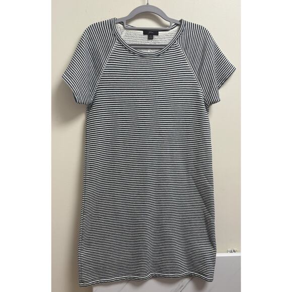 J.Crew Striped Knit T-Shirt Dress Women's Small Navy White Short Sleeve Casual - Picture 1 of 5